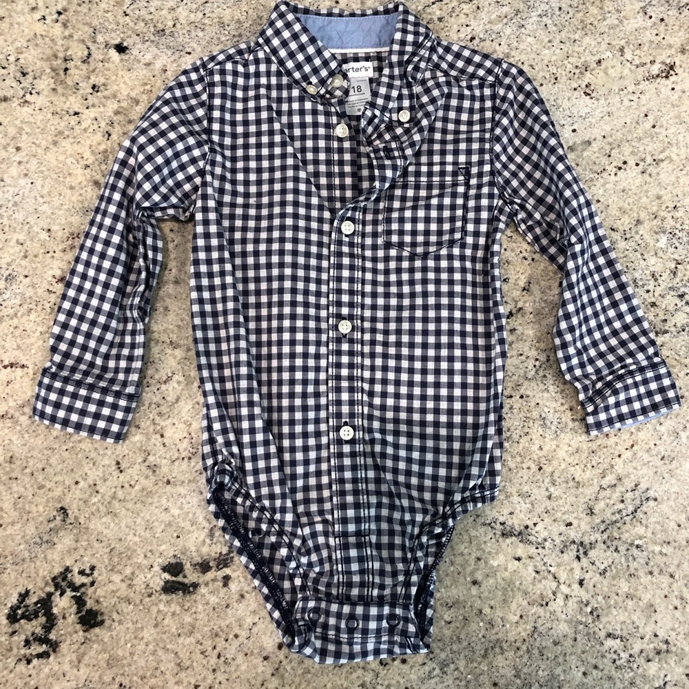 Carters gingham button up onesie